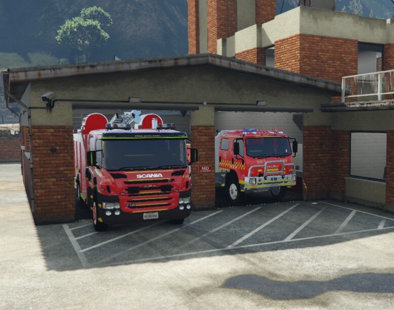 Could contain: vehicle, outdoor, transport, land vehicle, building, fire, wheel, truck, firefighter, fire department, emergency service, fire apparatus, road, emergency vehicle, fire station, emergency, auto part, tire, motor vehicle, mode of transport, rescue, commercial vehicle, ground, red, parked