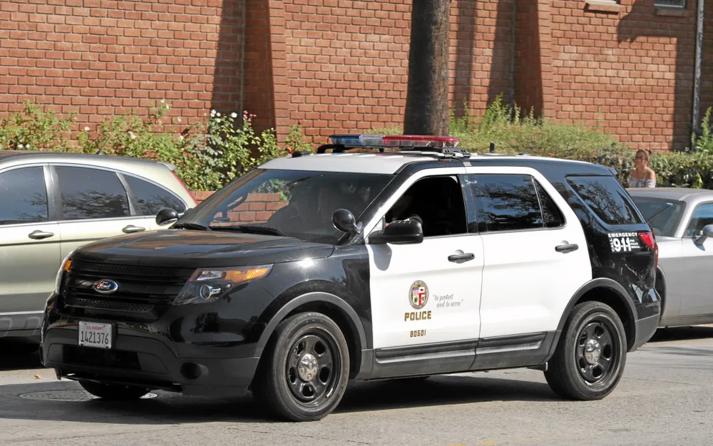 Could contain: vehicle, land vehicle, wheel, tire, outdoor, police, bumper, auto part, car, motor vehicle, sport utility vehicle, ford, fender, compact sport utility vehicle, automotive exterior, law enforcement, transport, vehicle registration plate, mitsubishi, road, police car, nissan, chevrolet, automotive side marker light, ford motor company, street, suv