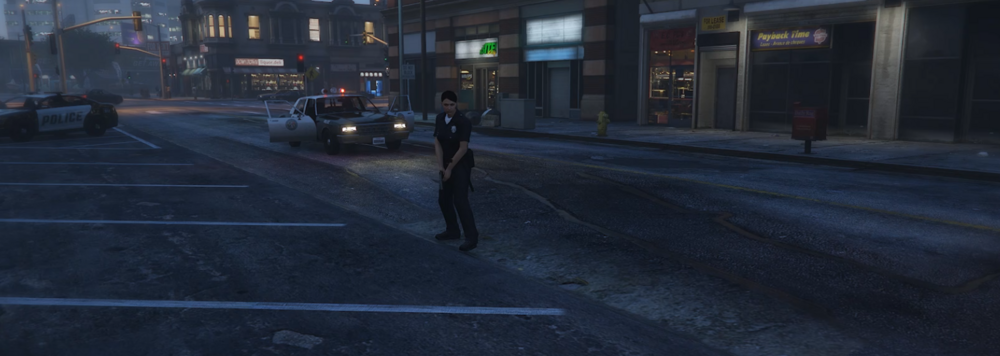 Could contain: outdoor, road, building, way, vehicle, car, road surface, land vehicle, sidewalk, lane, night, city, street