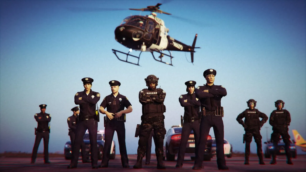 Could contain: sky, transport, clothing, person, helicopter, helicopter rotor, rotorcraft, aircraft, government agency, military helicopter, outdoor, man, vehicle, aviation, people, plane, group, uniform, military