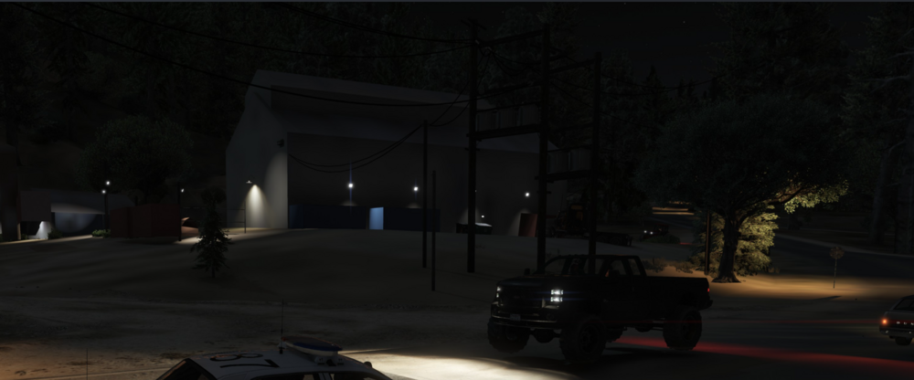 Could contain: vehicle, land vehicle, wheel, outdoor, tire, tree, road, car, screenshot, pc game, street, night