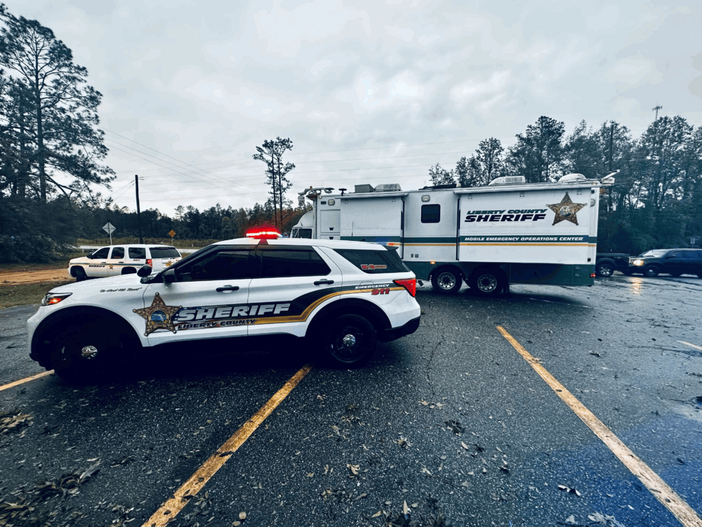 Could contain: vehicle, land vehicle, sky, wheel, outdoor, transport, tire, auto part, road, truck, emergency service, emergency vehicle, cloud, car, emergency, tree, automotive exterior, ground, parked